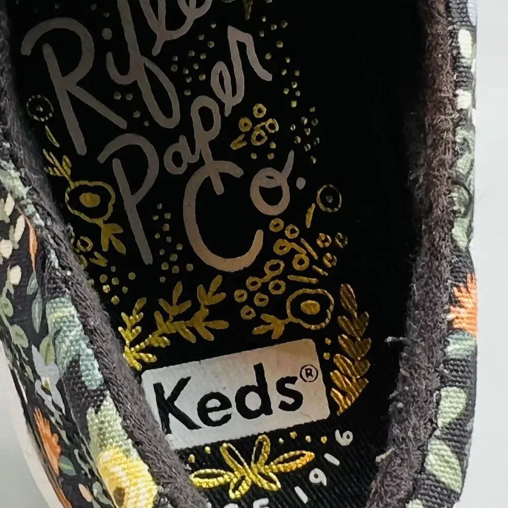 Keds Rifle Paper Co Shoes Womens 5 Multicolor Canvas Floral Platform Sneakers